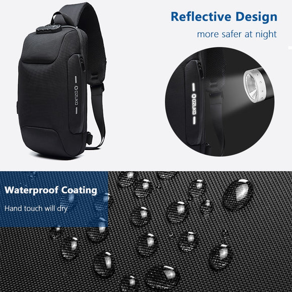 Multifunction Anti-theft Waterproof Cross body Bag for Men - Heesse