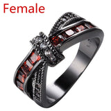 Couple Ring Red/White Zircon Set - Heesse