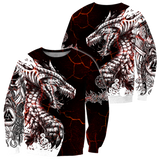 Black & White Tattoo Dragon 3D Printed Hoodies/Sweatshirt - Heesse