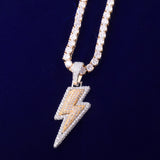 Lightning Shape Pendant Necklace With Tennis Chain - Heesse