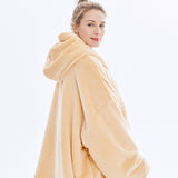Winter Fleece Unisex Blanket With Sleeves Hoodie Pocket - Heesse