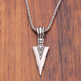 Men's Matte Black Long Necklace with Arrow Pendant - Heesse