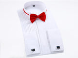 Men Tuxedo Dress Shirt French Cufflinks Long Sleeve Shirts small to plus size - Heesse