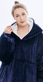 Winter Fleece Unisex Blanket With Sleeves Hoodie Pocket - Heesse