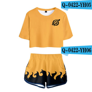 Anime Naruto 3D Print T shirt+Shorts Sets - Heesse