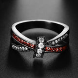 Couple Ring Red/White Zircon Set - Heesse