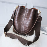 Women Shoulder Luxury PU Leather Bucket Bag - Heesse