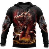 Armor And Dungeon Dragon 3D Printed Deluxe Hoodie - Heesse