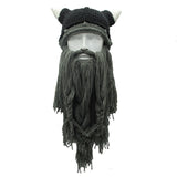 Men's Barbarian Vagabond Viking Beard Beanie Horn Hats - Heesse Fashion