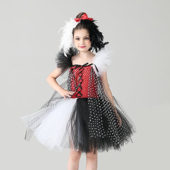 Black and White Witch Cosplay For Kids