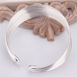 925 Sterling Silver Multi-Line Bracelets Bangle For Women - Heesse