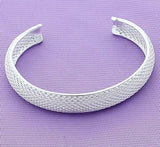 925 Sterling Silver 12mm Network Bracelet Bangle For Woman - Heesse