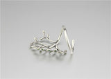 925 Handmade Sterling Silver Glaze Leaves Open Rings For Women - Heesse