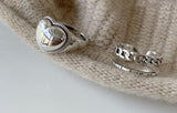 925 Sterling Silver Rings Vintage Simple Love Chain for Ladies - Heesse