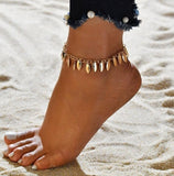 Gold Metal Shell Coconut Tree Ladies Anklets Bracelets - Heesse