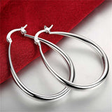 925 Sterling Silver Smooth Circle Hoop Earrings For Women - Heesse