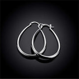 925 Sterling Silver Smooth Circle Hoop Earrings For Women - Heesse