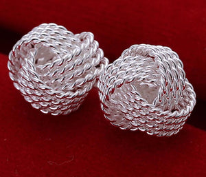 925 Sterling Silver Elegant Soft Winding Stud Earrings for Women - Heesse