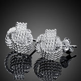 925 Sterling Silver Elegant Soft Winding Stud Earrings for Women - Heesse