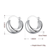 925 Sterling Silver Smooth Egg Shape Hoop Earrings Cute Romantic Jewelry For Women - Heesse