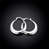 925 Sterling Silver U Shape Big Hoop Earrings For Women - Heesse