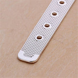 925 Sterling Silver 10/12/14mm Web Watch Belt Bangles Bracelets For Women - Heesse