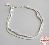 925 Sterling Silver Double Layer Bracelet for Women - Heesse