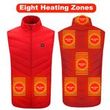 2020 Heating vest Hot Sale 2 or 8 or 9 Areas Winter Heated Vest Men Women Tactical Heated Jacket USB Warm - Heesse
