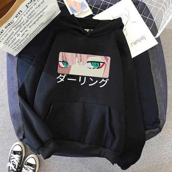 Darling In The Franxx hoodie Anime Harajuku Zero TWO Beautiful Girl Print Unisex Streetwear Loose Hip Hop Warm Hooded Sweatshirt - Heesse