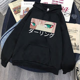 Darling In The Franxx hoodie Anime Harajuku Zero TWO Beautiful Girl Print Unisex Streetwear Loose Hip Hop Warm Hooded Sweatshirt - Heesse