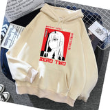 Darling In The Franxx hoodie Anime Harajuku Zero TWO Beautiful Girl Print Unisex Streetwear Loose Hip Hop Warm Hooded Sweatshirt - Heesse