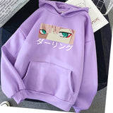 Darling In The Franxx hoodie Anime Harajuku Zero TWO Beautiful Girl Print Unisex Streetwear Loose Hip Hop Warm Hooded Sweatshirt - Heesse